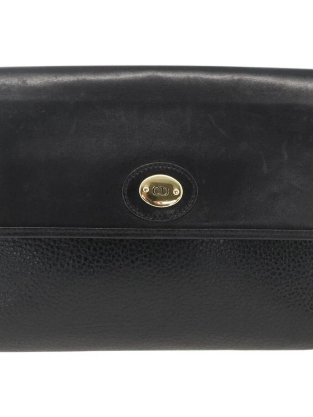 Christian Dior Shoulder Bag Leather Black Gold Auth 174078 - Picture 2 of 15